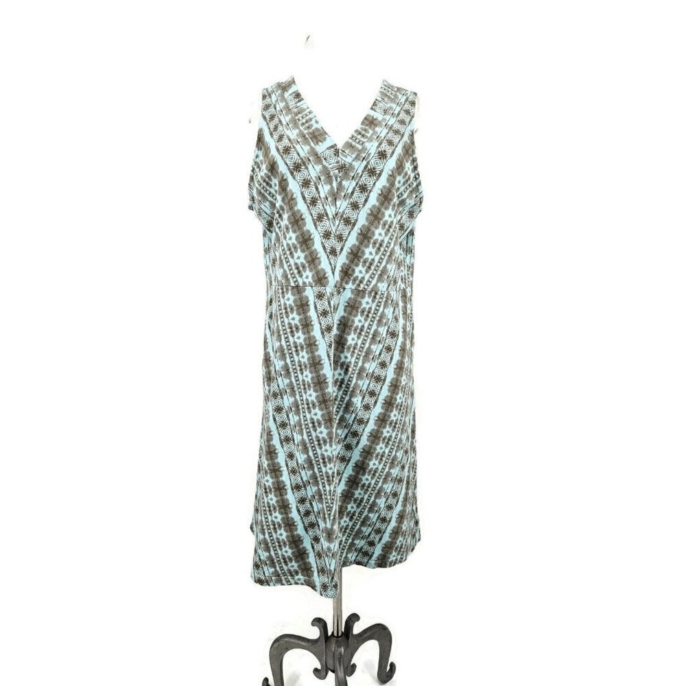 New Prairie Cotton Sleeveless Dress Womens XL Aqua Made in USA NWOT